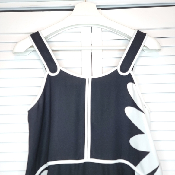 VICTORIA BECKHAM TARGET Top Floral Daisy Peplum Black Women Sz XS Lagenlook Mod - Picture 4 of 10